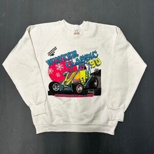 Vintage 1990 dirt racing double sided crewneck sweatshirt